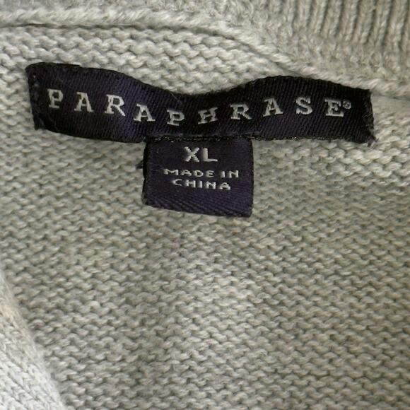 Shawl Collar Sweater Womens XL Gray Button Pullover Classic Thick Knit Preppy - Picture 3 of 7